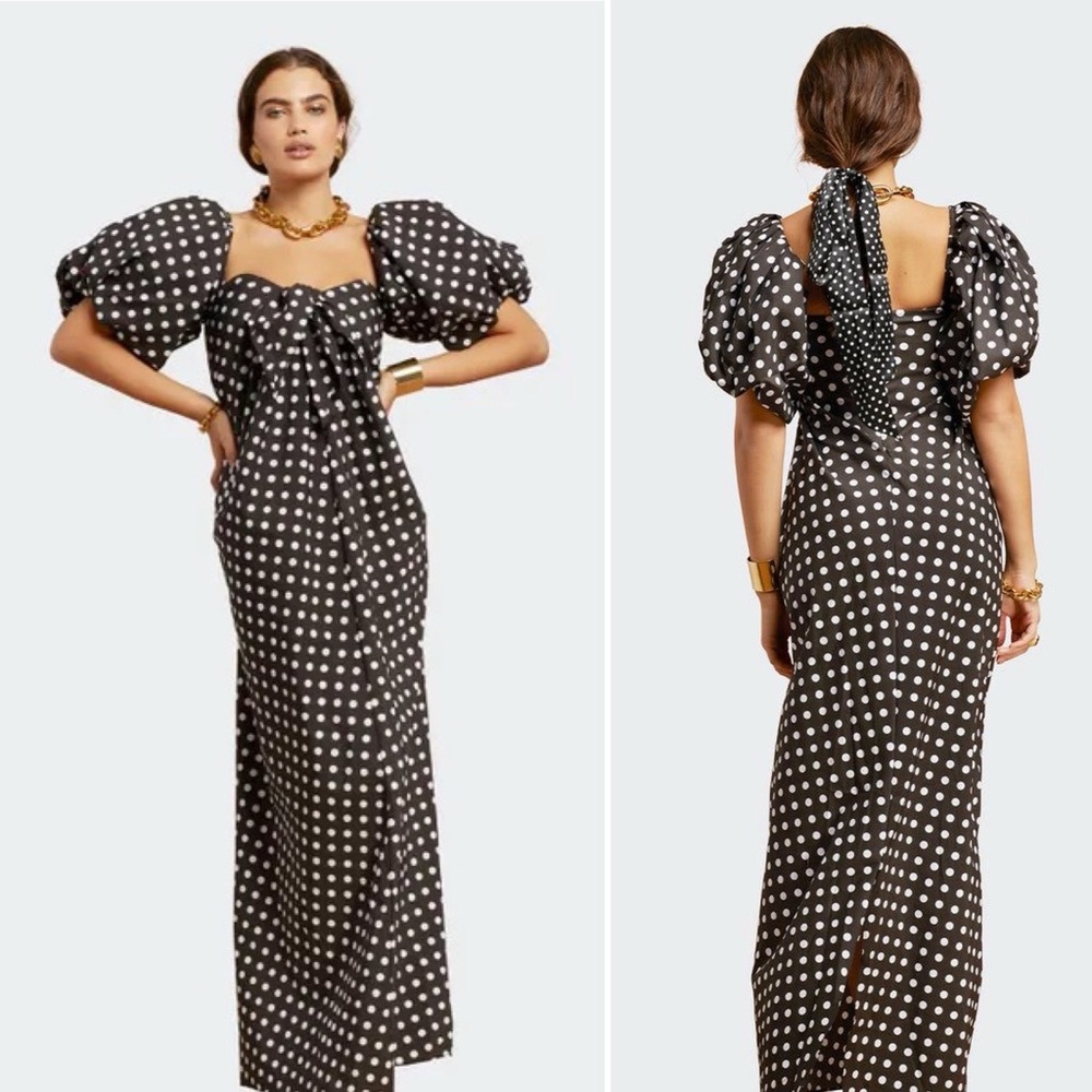 Caroline Constas Reyna Polka Dot Maxi Dress Size XS NWT - Picture 3 of 13